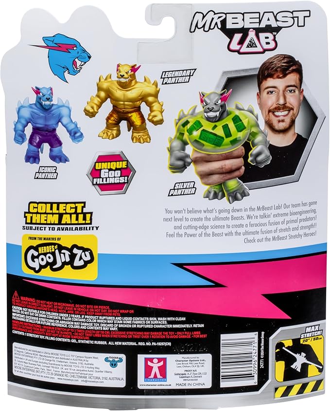 MrBeast Lab Stretchy Hero Silver Panther 24771 - Colorland Toys