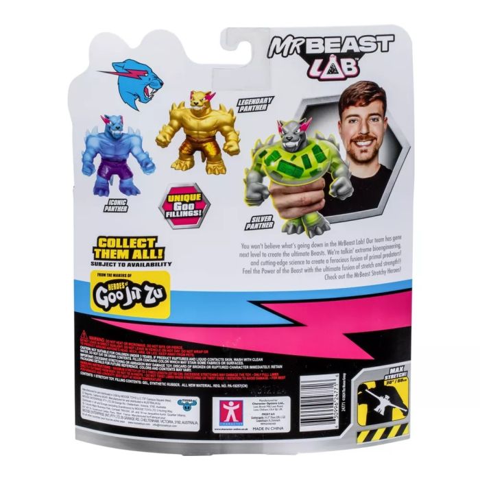 MrBeast Lab Stretchy Hero Silver Panther 24771 - Colorland Toys