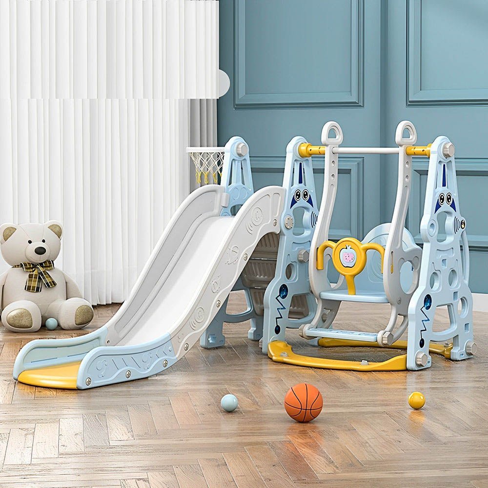 Multifunctional 4-in-1 Swing & Slide Set – Blue - Colorland Toys