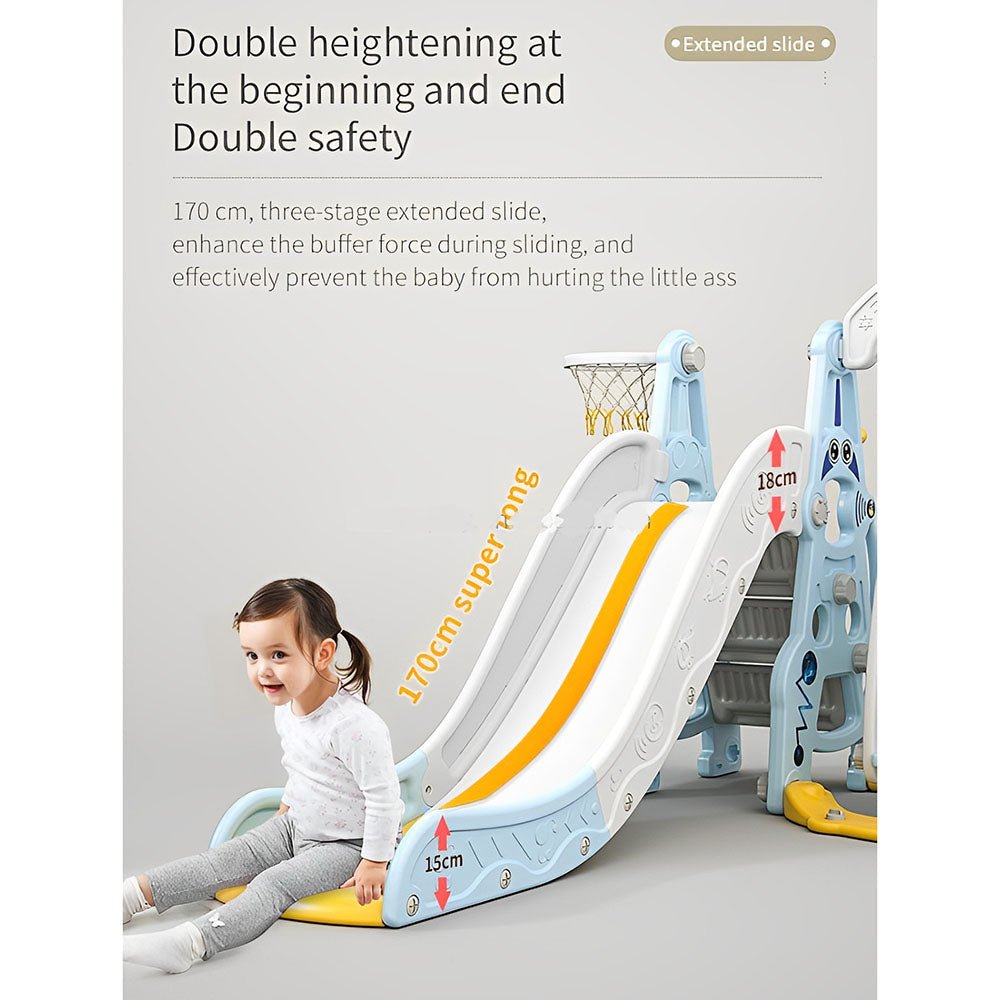 Multifunctional 4-in-1 Swing & Slide Set – Blue - Colorland Toys