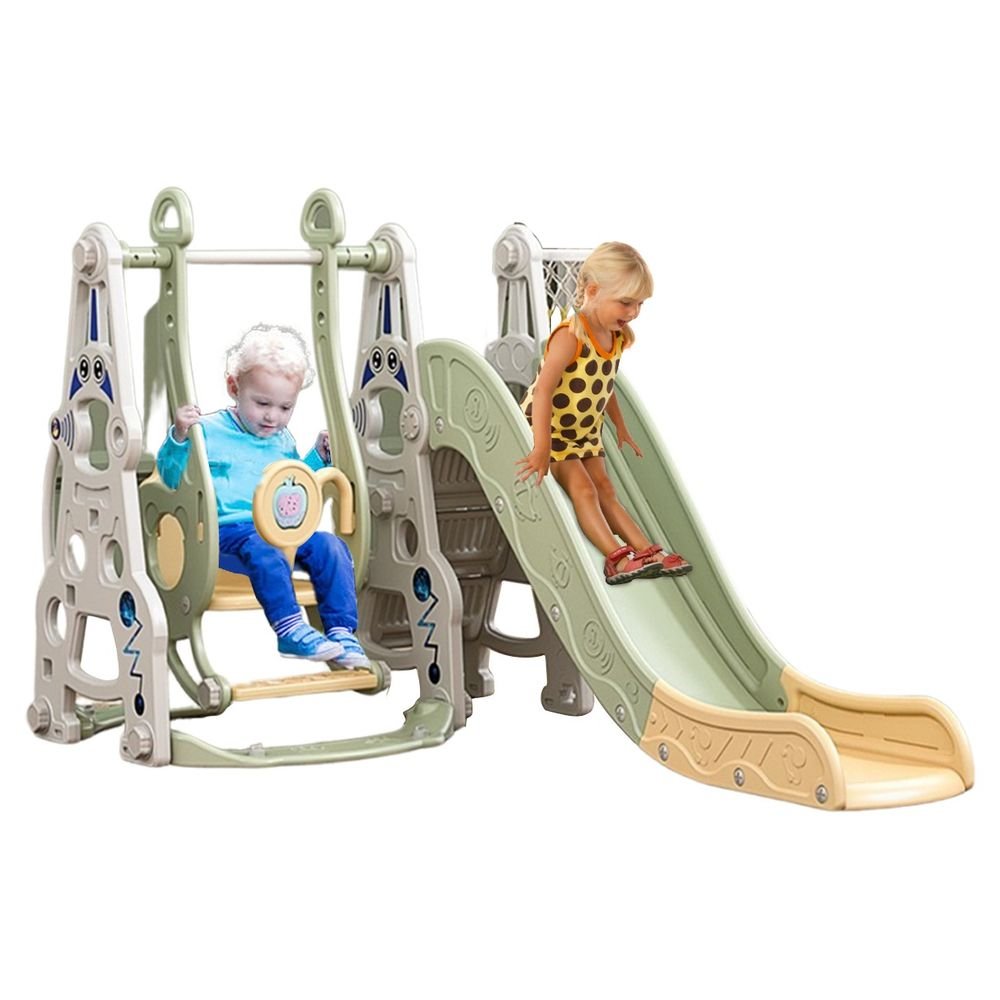 Multifunctional 4-in-1 Swing & Slide Set – Green - Colorland Toys