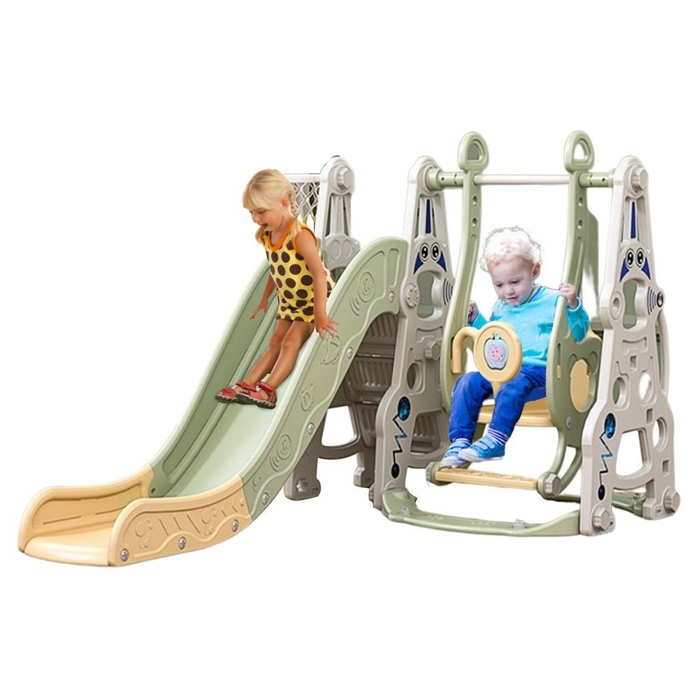 Multifunctional 4-in-1 Swing & Slide Set – Green - Colorland Toys