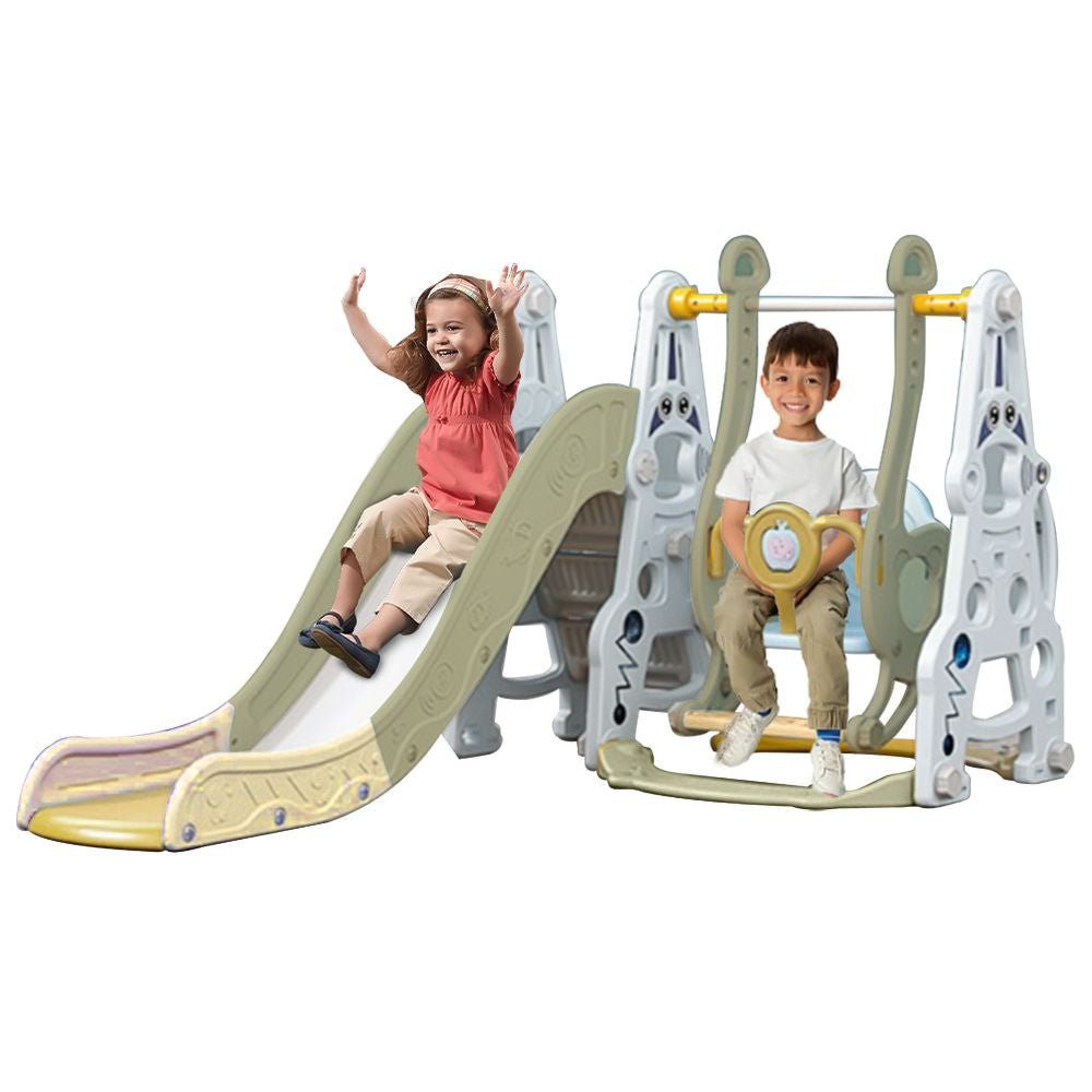 Multifunctional 4-in-1 Swing & Slide Set – Green - Colorland Toys