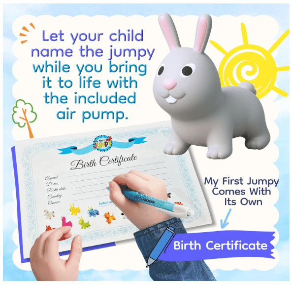 My First Jumpy Bunny Grey GT69323 - Colorland Toys