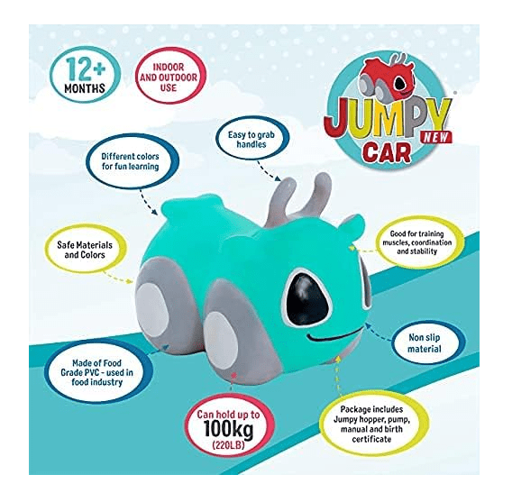 My First Jumpy Car Mint Green GT69376 - Colorland Toys