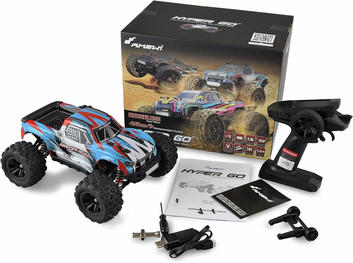 MyToys 4WD Off - Road RC Truck V - 16208 – Brushless Motor, 45 km/h Speed, Hydraulic Shocks – High - Performance Remote Control Car - Colorland Toys