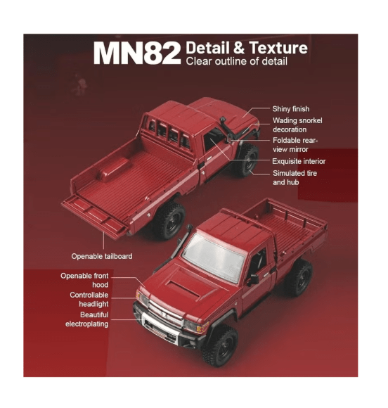 MyToys Toyota Land Cruiser 4x4 RC Car 1:12 Scale MN - 82 - Colorland Toys