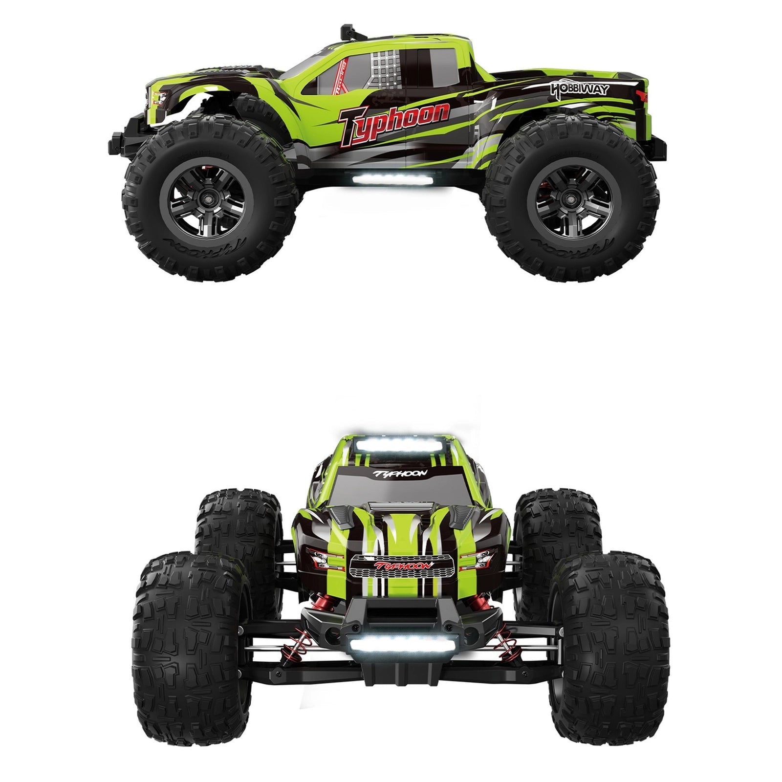 MyToys Typhoon RC Car – 1:10 Scale 4WD Off - Road Monster Truck – 40 km/h Speed, Dual Battery, Metal Gears – Model MT695 - Colorland Toys