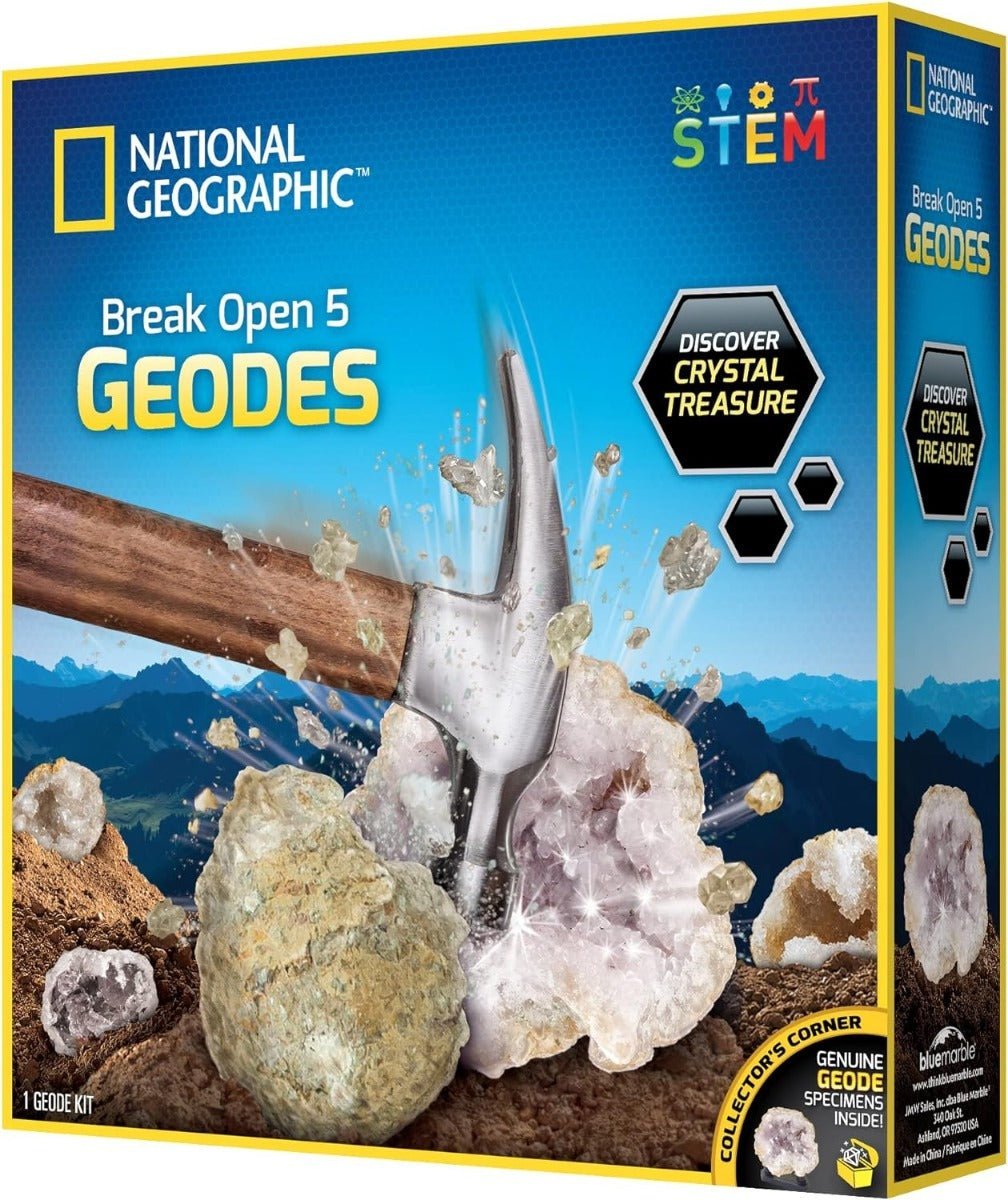 National Geographic Break Open 5 Geodes Kit RTNGGEO5 - Colorland Toys