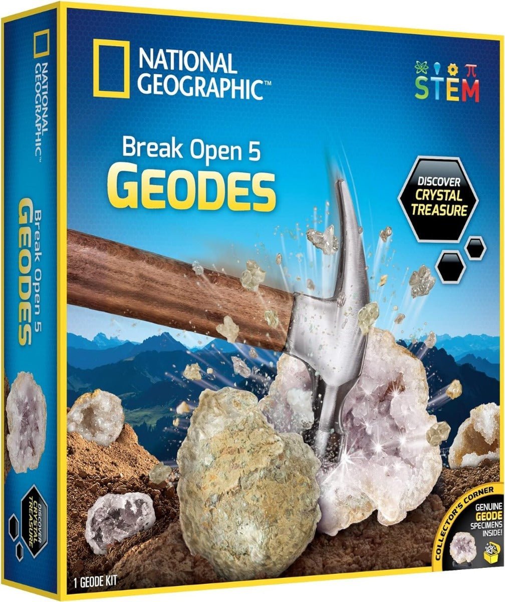 National Geographic Break Open 5 Geodes Kit RTNGGEO5 - Colorland Toys