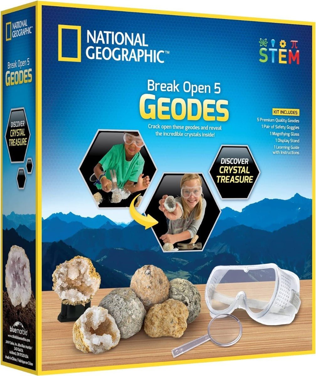 National Geographic Break Open 5 Geodes Kit RTNGGEO5 - Colorland Toys