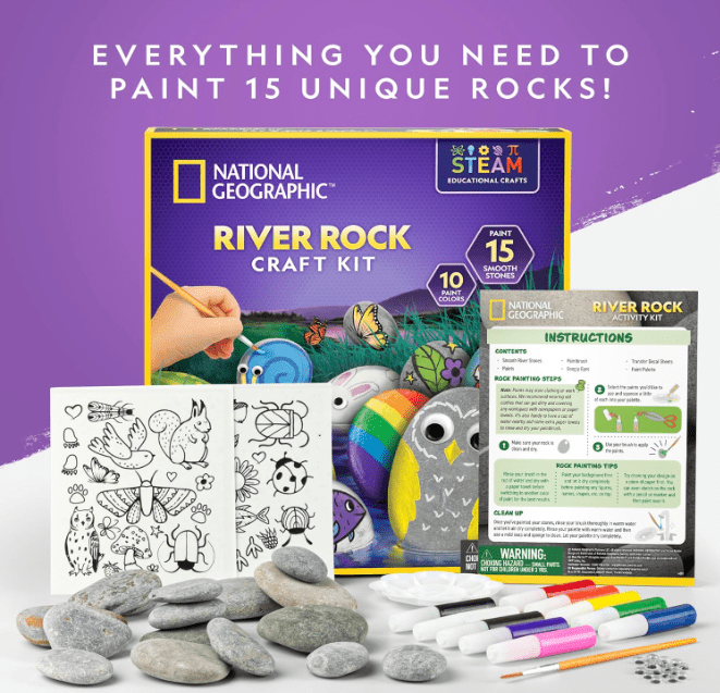 National Geographic River Rock Craft Kit RTROCKART - Colorland Toys