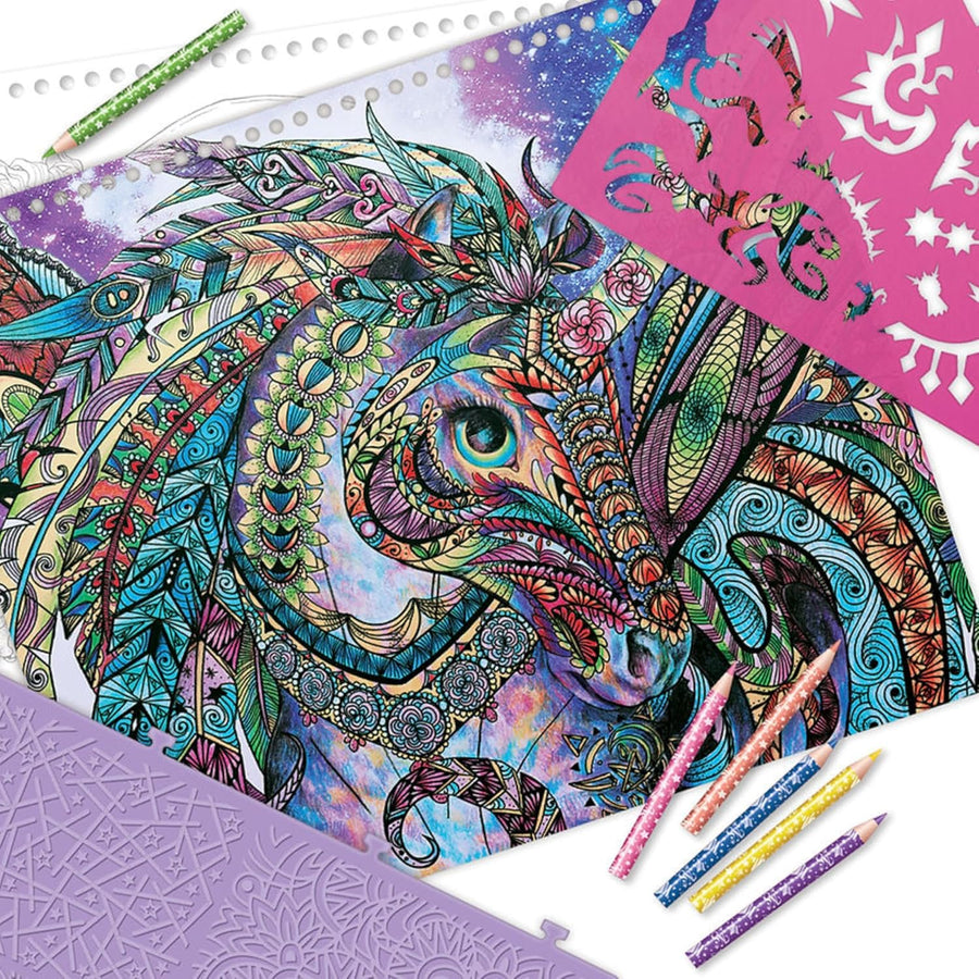 Nebulous Stars Fantasy Horses Sketchbook for Kids - 35 Pages & 80 Stencils — image 7