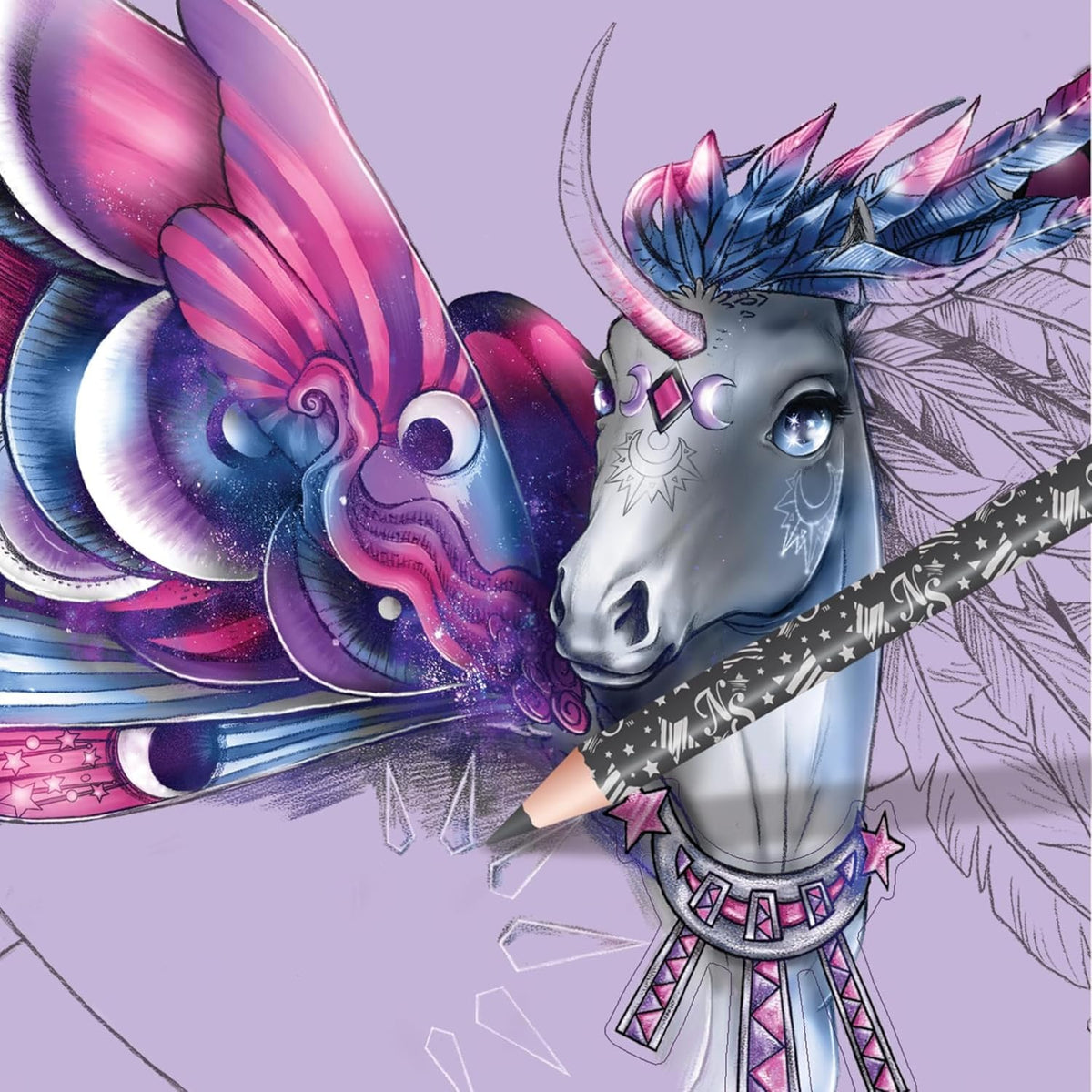 Nebulous Stars Fantasy Horses Sketchbook for Kids - 35 Pages & 80 Stencils — image 5