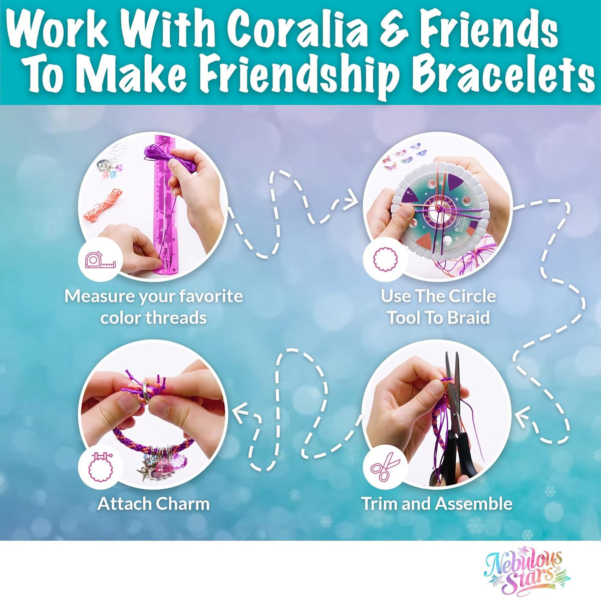 Nebulous Stars Friendship Bracelet Kids Craft Kit - DIY Jewelry Set — image 3