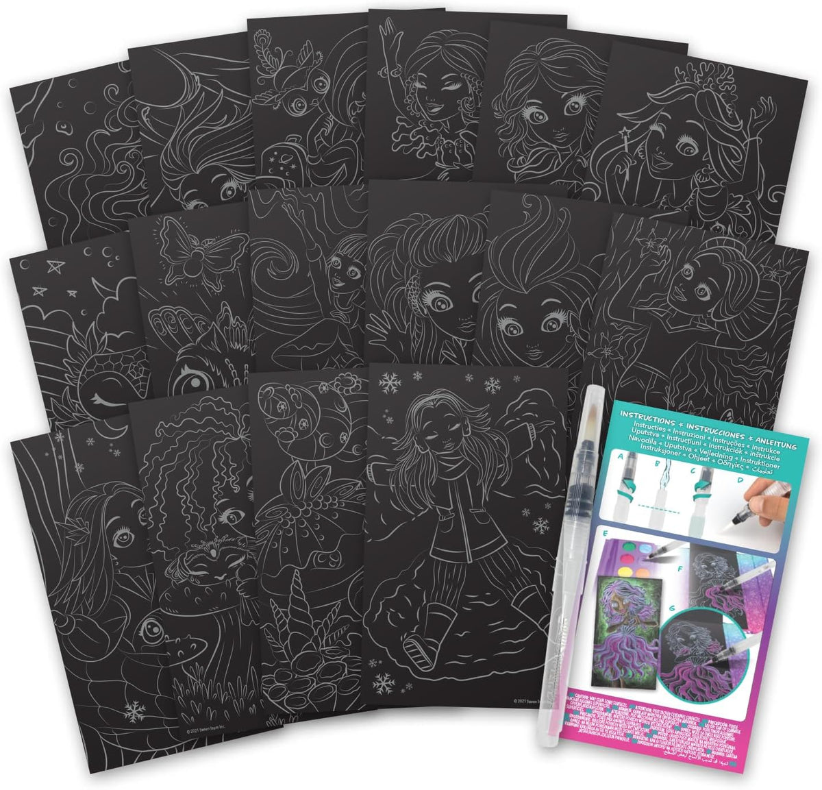 Nebulous Stars Paint by Numbers Watercolour Set with Brush & Box — image 4