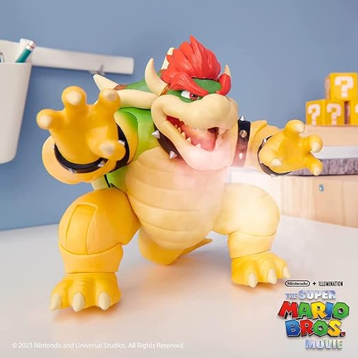 Nintendo Super Mario Movie Fire Breathing Bowser Action Figure 7inch 42312 - Colorland Toys