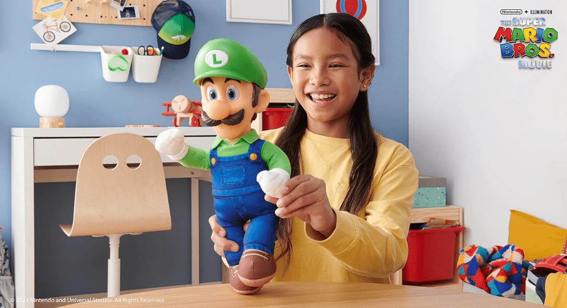 Nintendo The Super Mario Bros. Movie Poseable Plush - Luigi 15inch 41628 - Colorland Toys