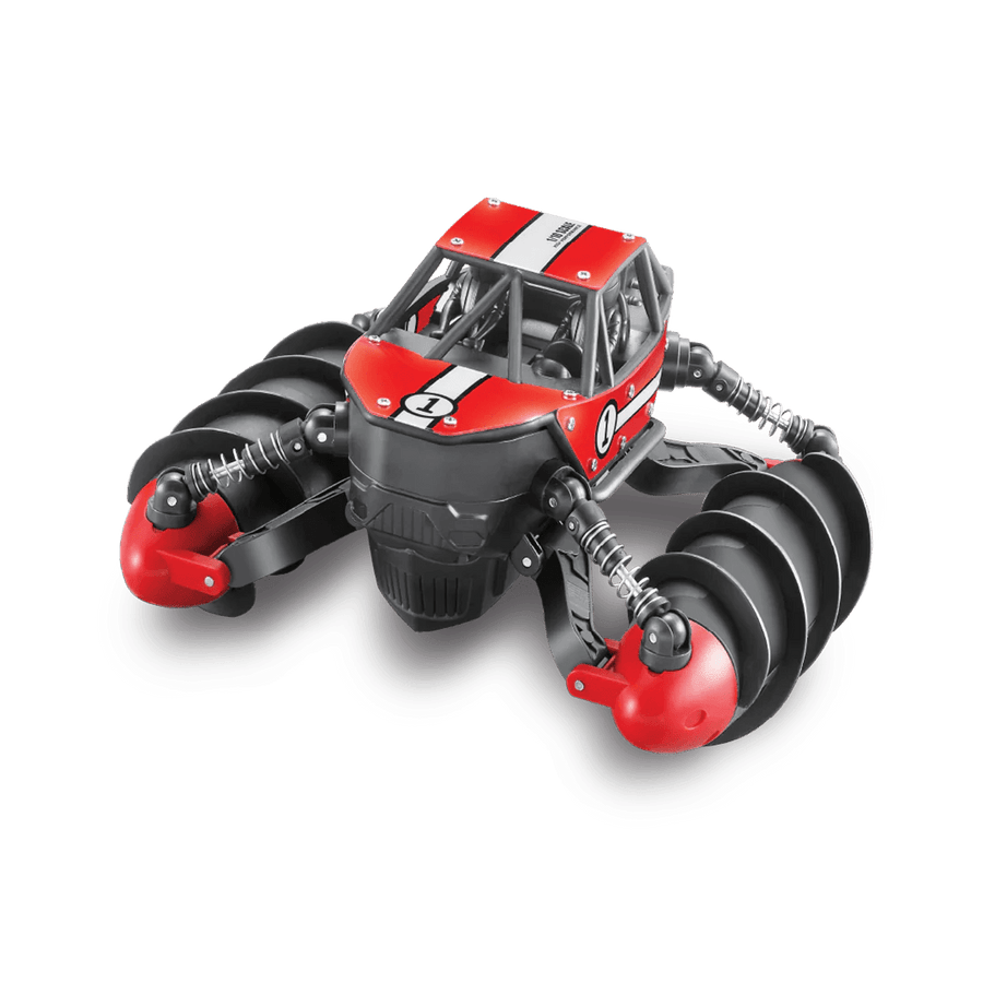 سيارة تسلق Nitro2Go RC - مركبة حركات بهلوانية رباعية الدفع تدور 360 درجة مع جهاز تحكم عن بعد، وقت لعب 90 دقيقة، لون أحمر (N2G-698060) — image 1