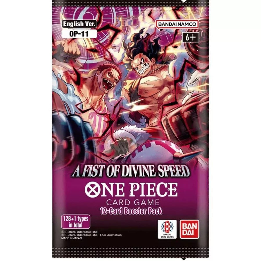 لعبة One Piece TCG – حزمة تعزيز السرعة A Fist of Divine (OP‑11) – 12 حزمة من البطاقات تتميز بموضوعات Whole Cake وFish‑Man Island — image 1