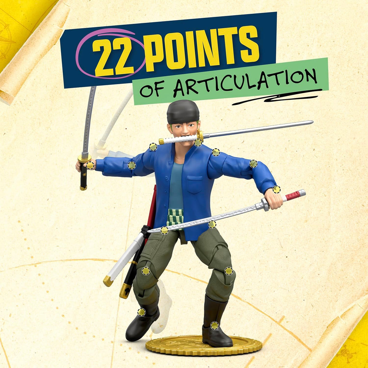 One Piece Zoro 6" Action Figure with 5 Accessories — image 6