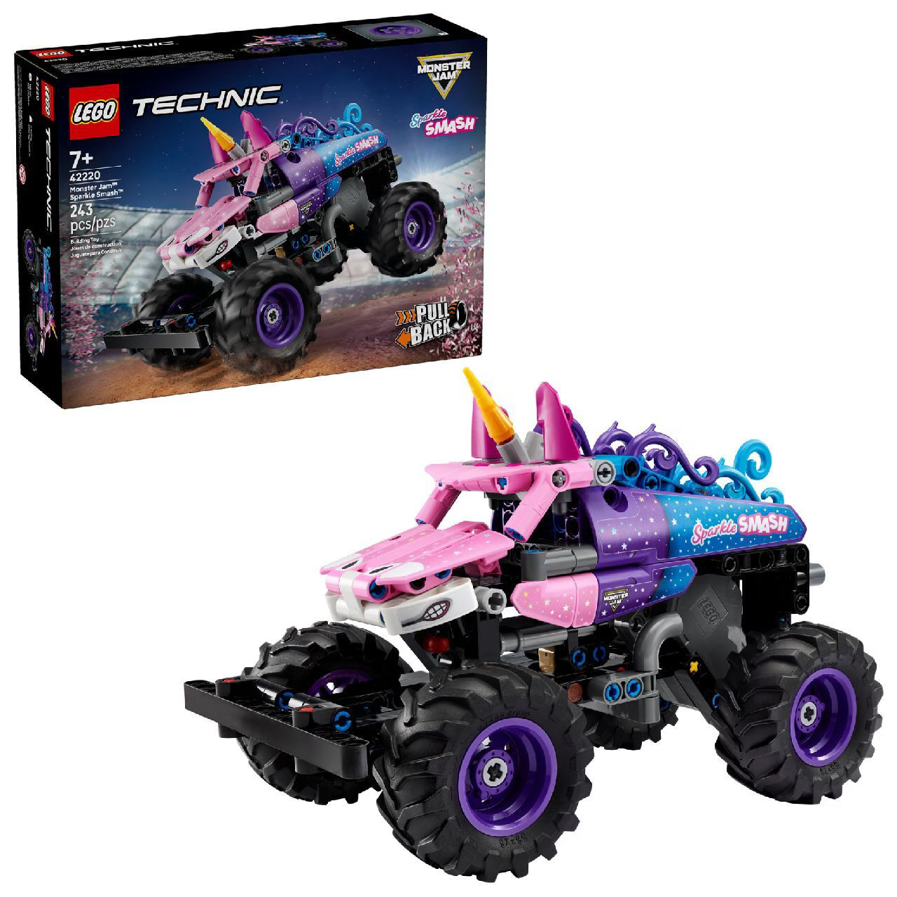 LEGO Technic Monster Jam Sparkle Smash Pull-Back 42220 - Colorland Toys
