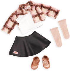 Our Generation Ana Doll With Plaid Shacket And Leather Skirt - Colorland Toys