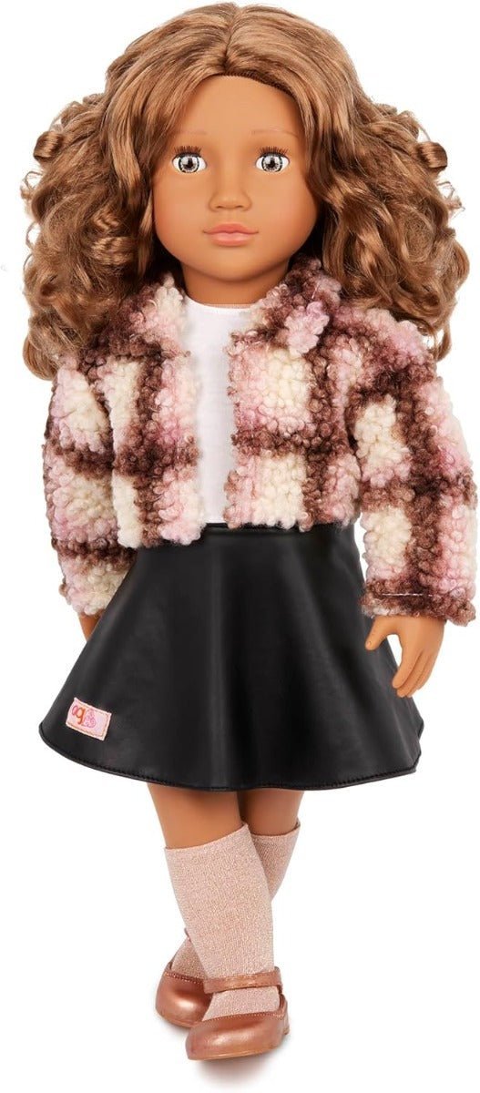 Our Generation Ana Doll With Plaid Shacket And Leather Skirt - Colorland Toys