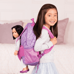 Our Generation Doll Hop On Carrier Backpack – Purple Hearts (BD37418Z) - Colorland Toys