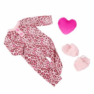 Our Generation Doll With Leopard Pajama & Heart Pillow, Gracia BD31739Z - Colorland Toys