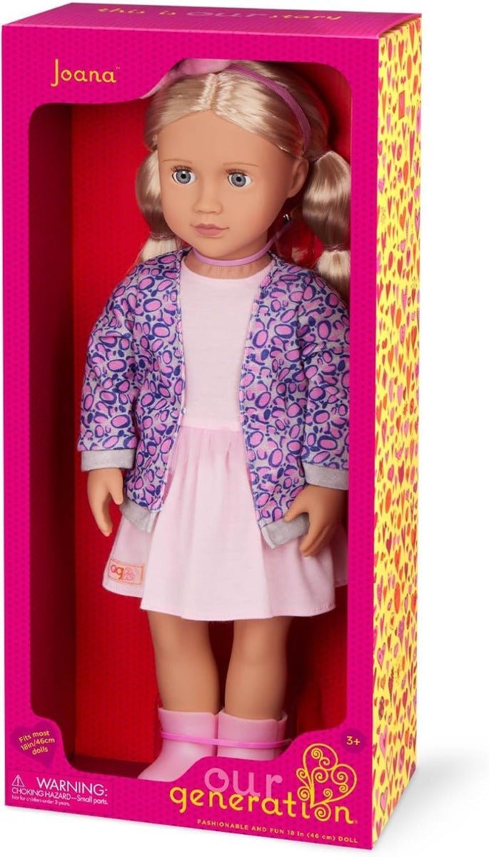 Our Generation Joana Doll With Leopard Print Cardigan - Colorland Toys