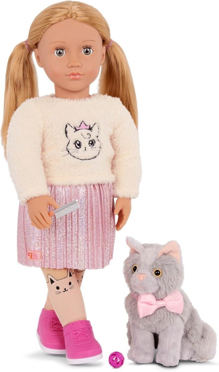 Our Generation Sheela And Sammy Doll With Pet Kitten - Colorland Toys