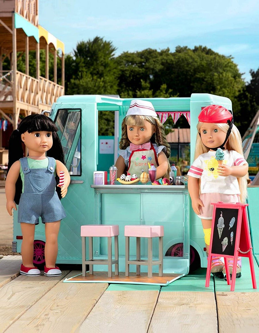 Our Generation Sweet Stop Ice Cream Truck with Electronics for 18-inch Dolls Light Blue — image 2