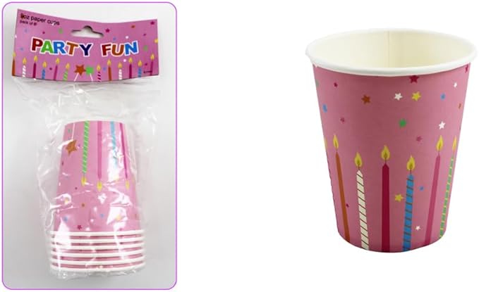 Paper Cups 9Oz Happy Birthday 6-Pcs 0834001 — image 1