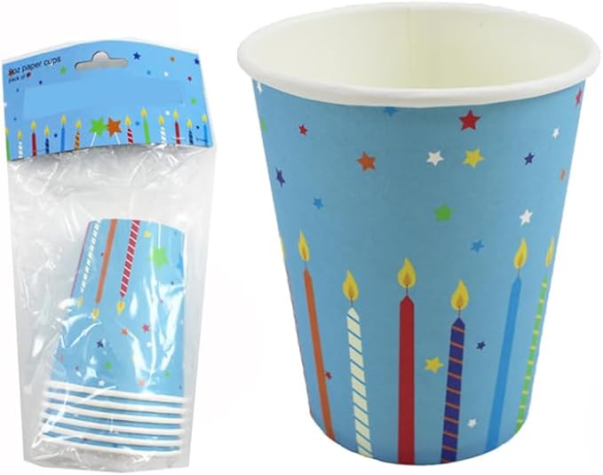 Paper Cups 9Oz Happy Birthday 6-Pcs 0834004 — image 1