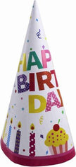Paper Hats Happy Birthday 12-Inch 6-Pcs 0830036