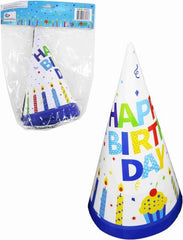 Paper Hats Happy Birthday 9 - Inch 6 - Pcs 0830037 - Colorland Toys