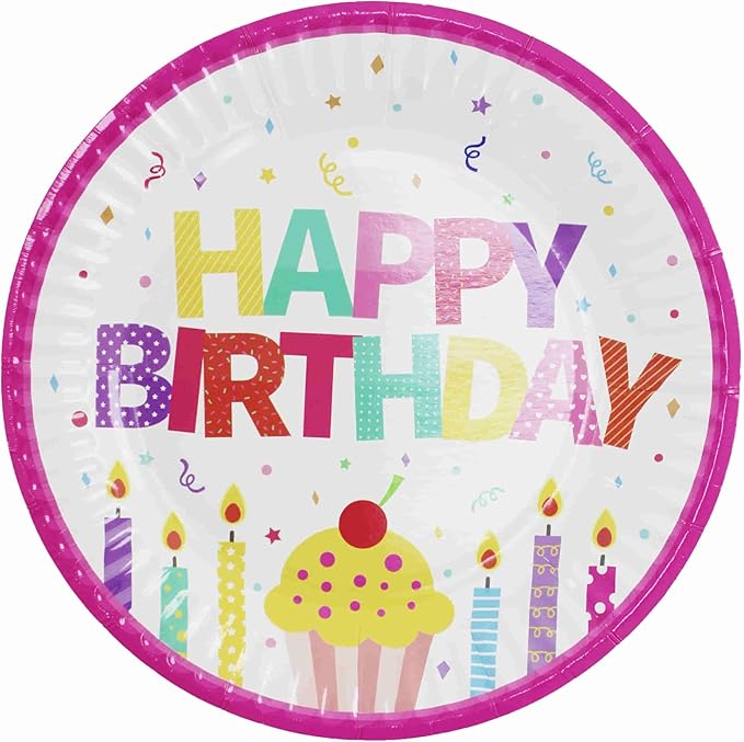 Paper Plate 300-Gsm Happy Birthday 9-Inch 6-Pcs 0835012 — image 1