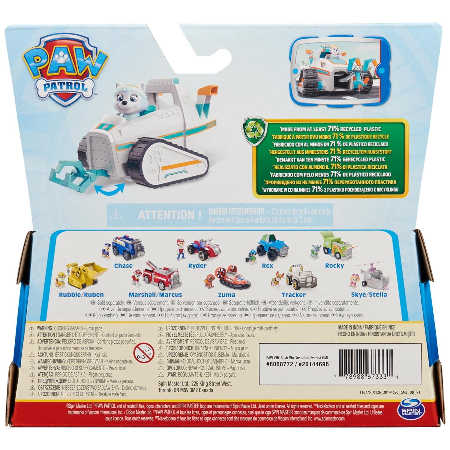 Paw Patrol Deluxe Snowmobile Vehicle Everest 6071111 - Colorland Toys