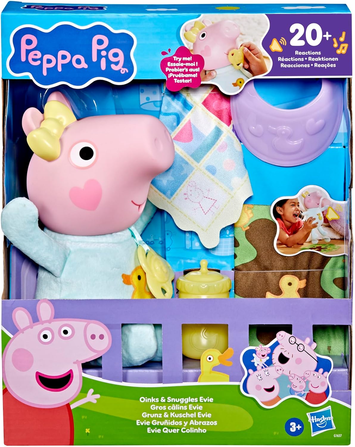 Peppa Pig Oinks and Snuggles Evie Interactive Baby Doll G1637 - Colorland Toys