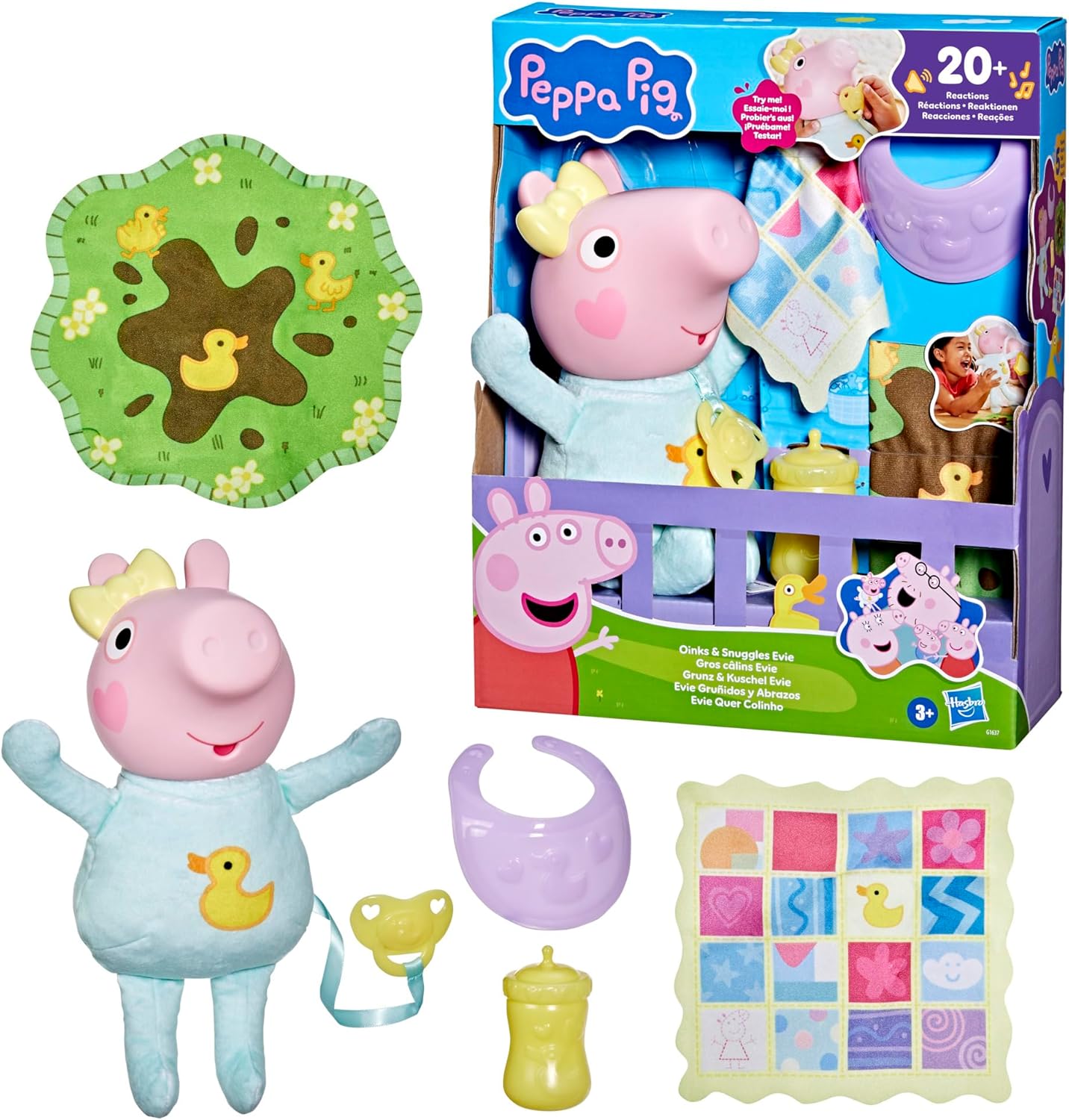 Peppa Pig Oinks and Snuggles Evie Interactive Baby Doll G1637 - Colorland Toys