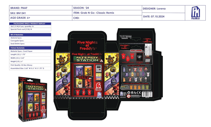 Phatmojo FNAF Grab N Go Bundle Classic Remix Fuzzy Finish BN1342 — image 3