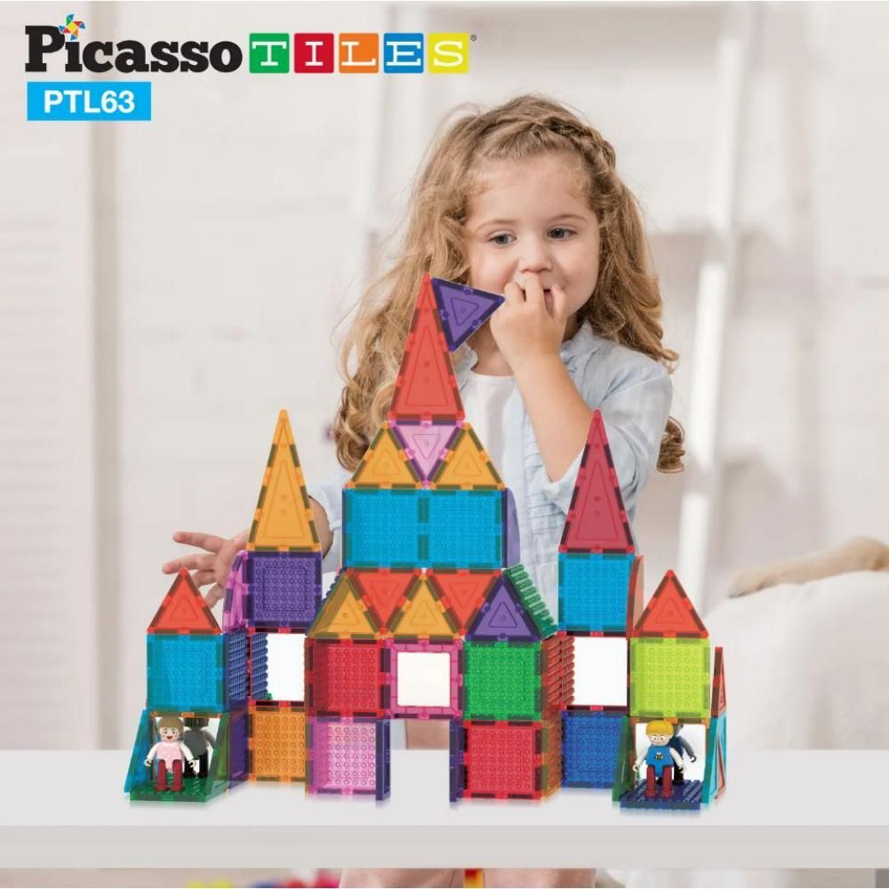 Picasso Magnetic Bricks & Tiles 63 - Pcs PTL63 - Colorland Toys