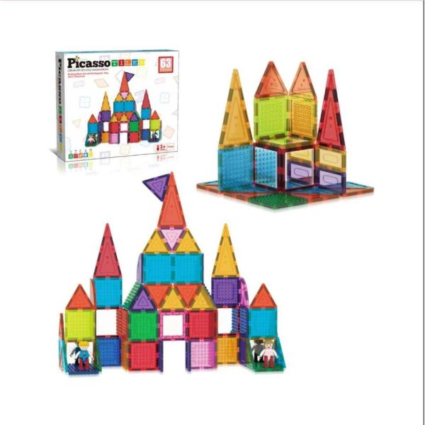 Picasso Magnetic Bricks & Tiles 63 - Pcs PTL63 - Colorland Toys