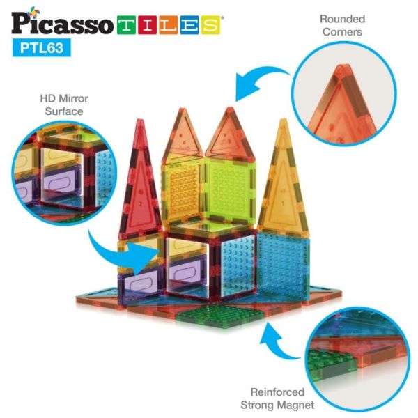 Picasso Magnetic Bricks & Tiles 63-Pcs PTL63 — image 5