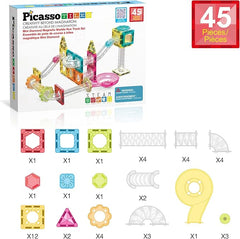 Picasso Magnetic Building Blocks Mini Diamond Series - Run Track 45 - Pcs PTMG45 - Colorland Toys