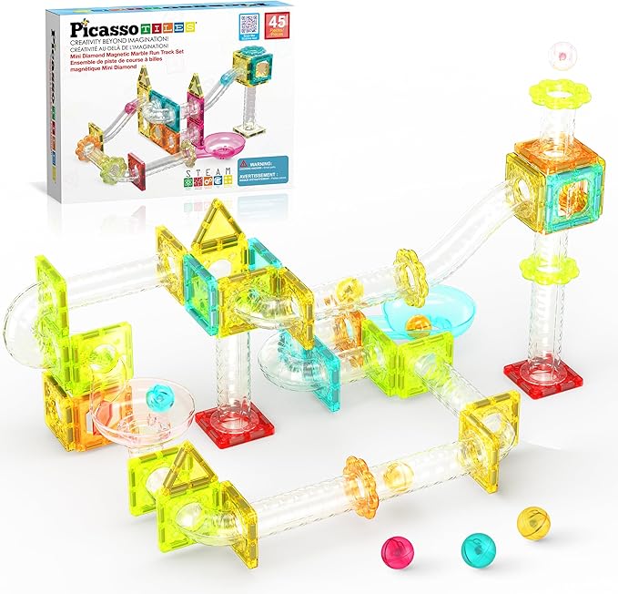 Picasso Magnetic Building Blocks Mini Diamond Series-Run Track 45-Pcs PTMG45 — image 1