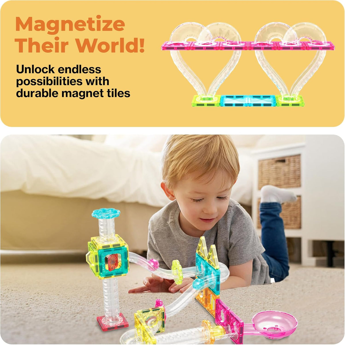 Picasso Magnetic Building Blocks Mini Diamond Series-Run Track 45-Pcs PTMG45 — image 4