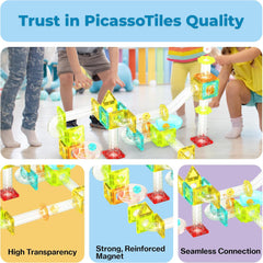 Picasso Magnetic Building Blocks Mini Diamond Series - Run Track 45 - Pcs PTMG45 - Colorland Toys