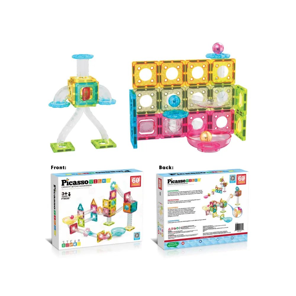 Picasso Magnetic Building Blocks Mini Diamond Series - Run Track 60 - Pcs PTMG60 - Colorland Toys